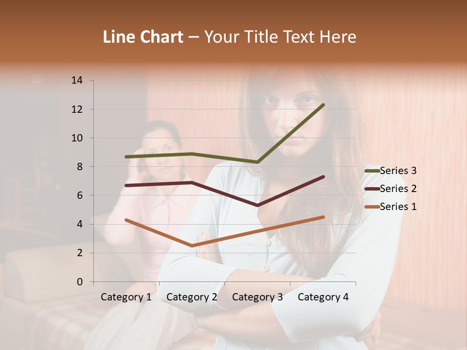 A Woman With Her Arms Crossed Standing In Front Of A Woman Sitting On A Couch PowerPoint Template