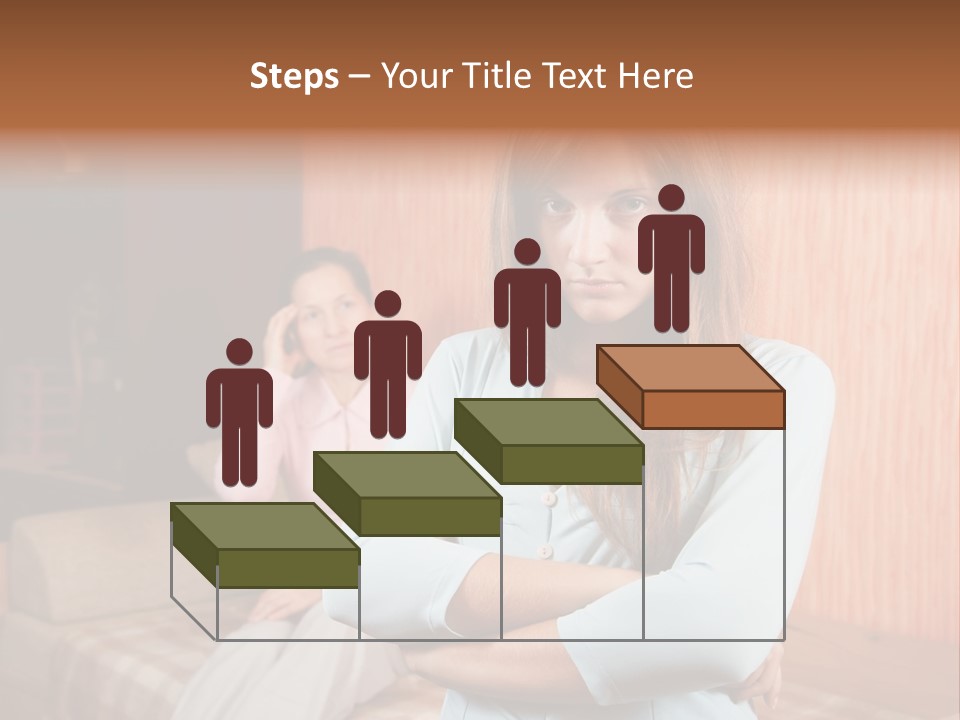 A Woman With Her Arms Crossed Standing In Front Of A Woman Sitting On A Couch PowerPoint Template
