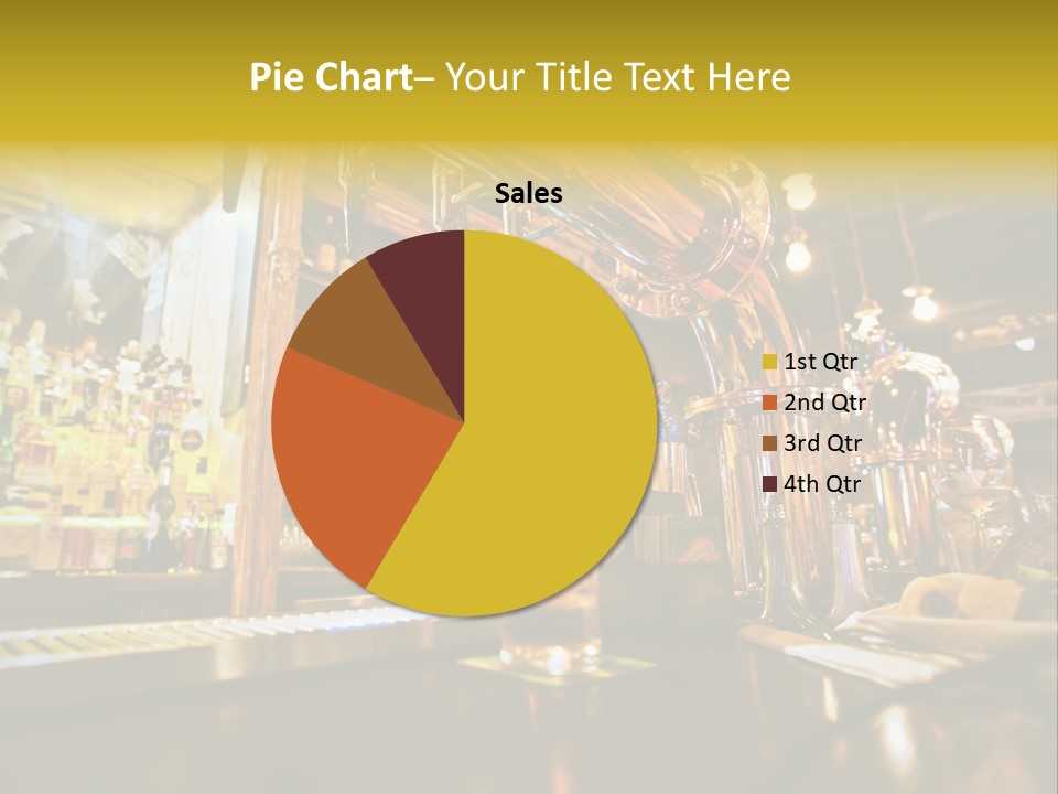 A Bar With A Lot Of Bottles And Glasses On It PowerPoint Template