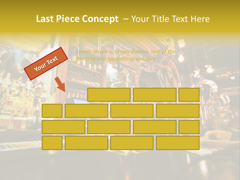 A Bar With A Lot Of Bottles And Glasses On It PowerPoint Template