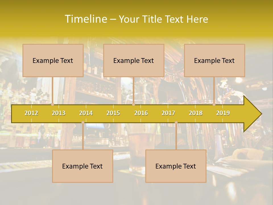 A Bar With A Lot Of Bottles And Glasses On It PowerPoint Template