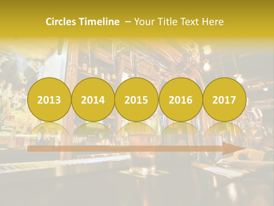 A Bar With A Lot Of Bottles And Glasses On It PowerPoint Template