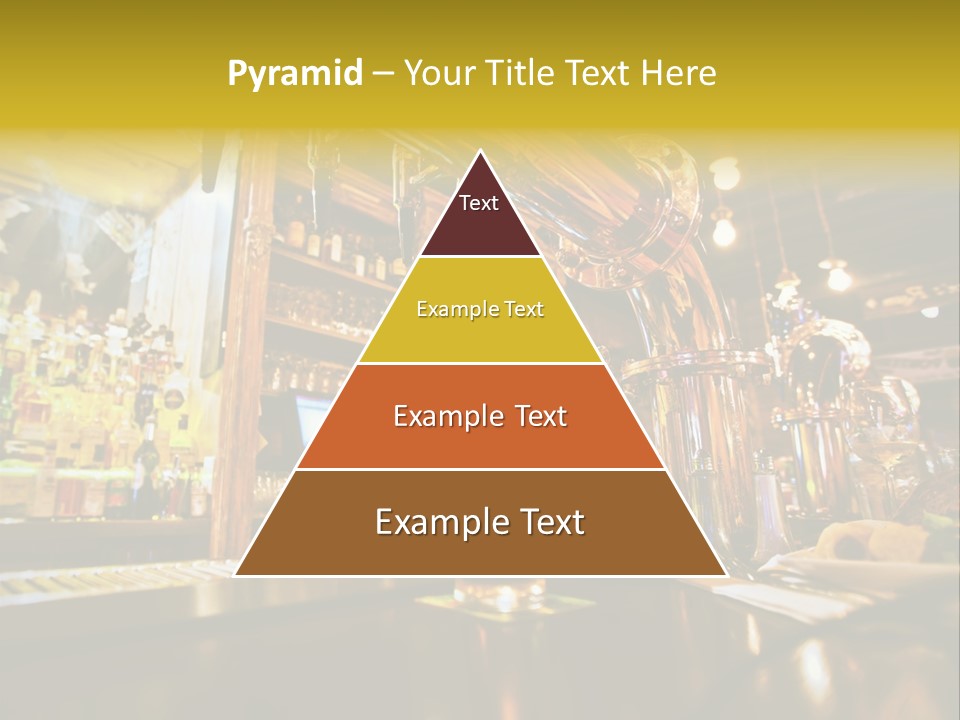 A Bar With A Lot Of Bottles And Glasses On It PowerPoint Template