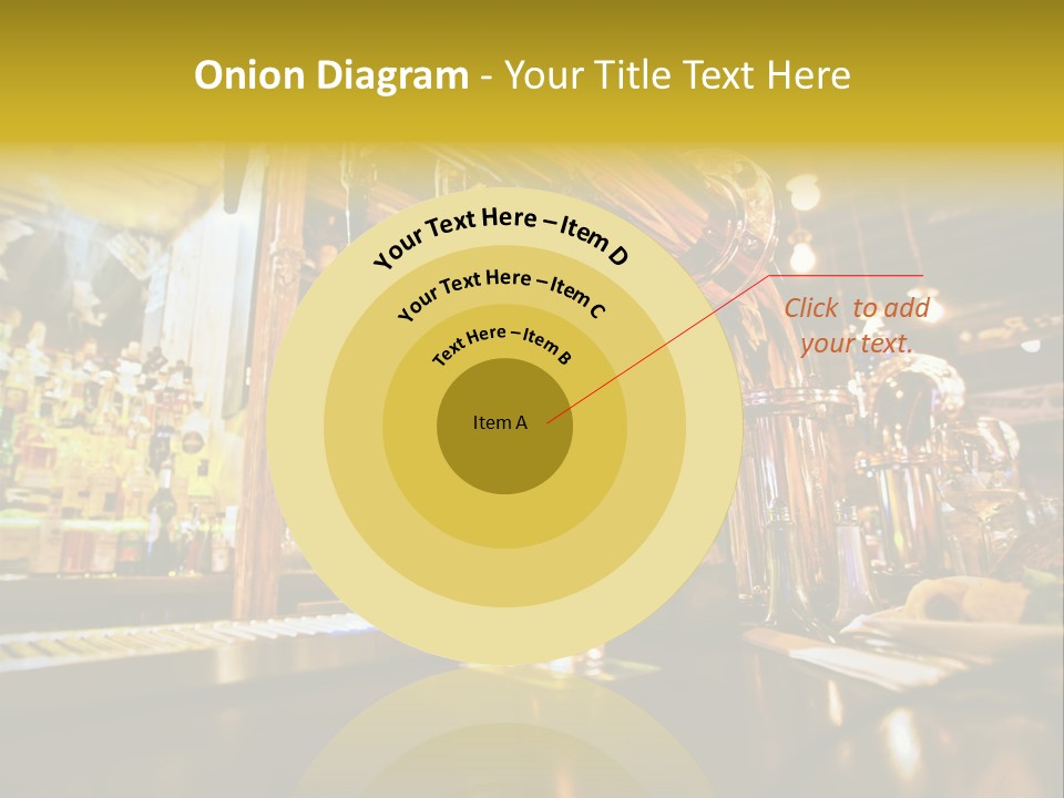 A Bar With A Lot Of Bottles And Glasses On It PowerPoint Template