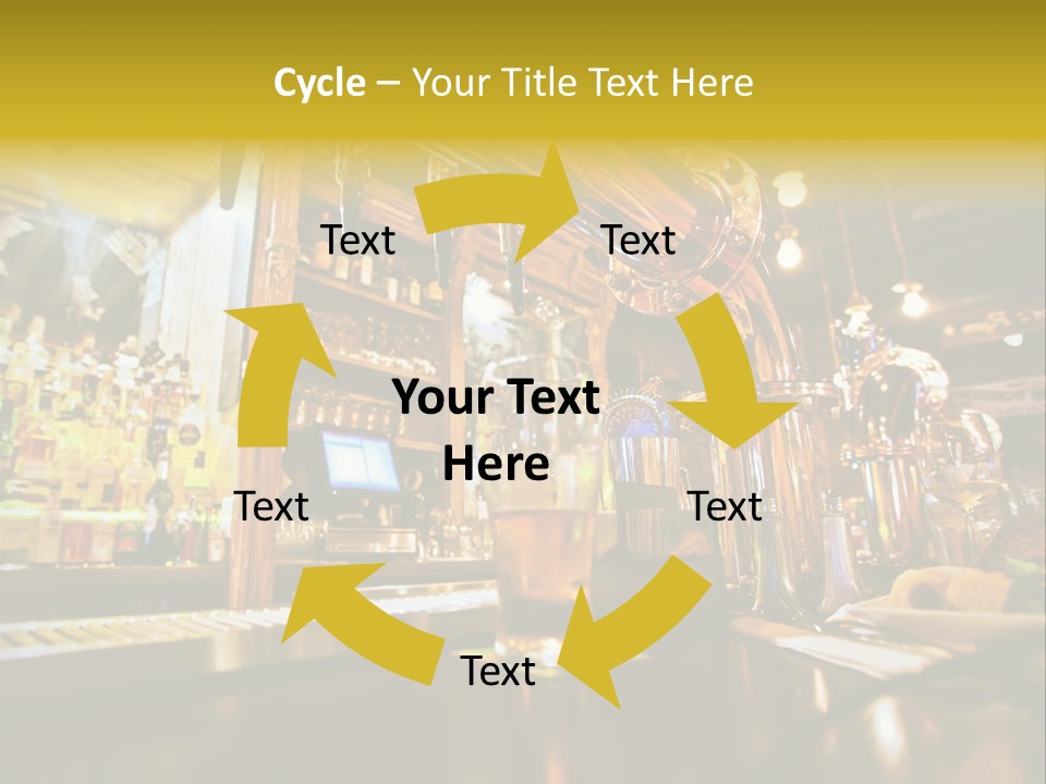 A Bar With A Lot Of Bottles And Glasses On It PowerPoint Template