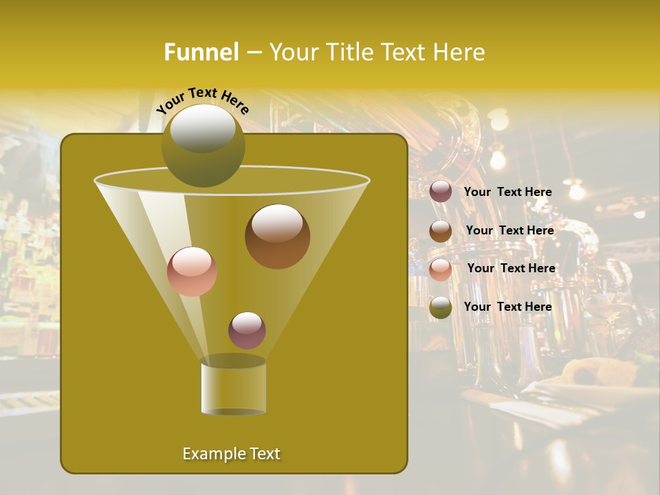 A Bar With A Lot Of Bottles And Glasses On It PowerPoint Template