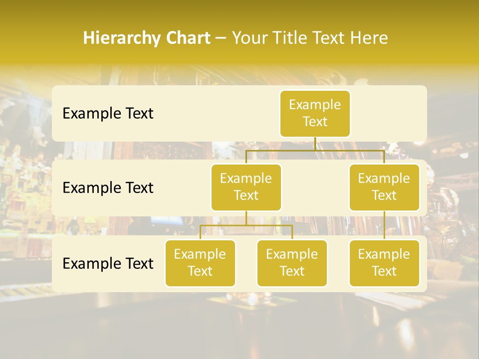 A Bar With A Lot Of Bottles And Glasses On It PowerPoint Template