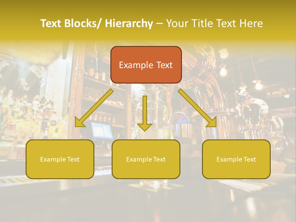 A Bar With A Lot Of Bottles And Glasses On It PowerPoint Template