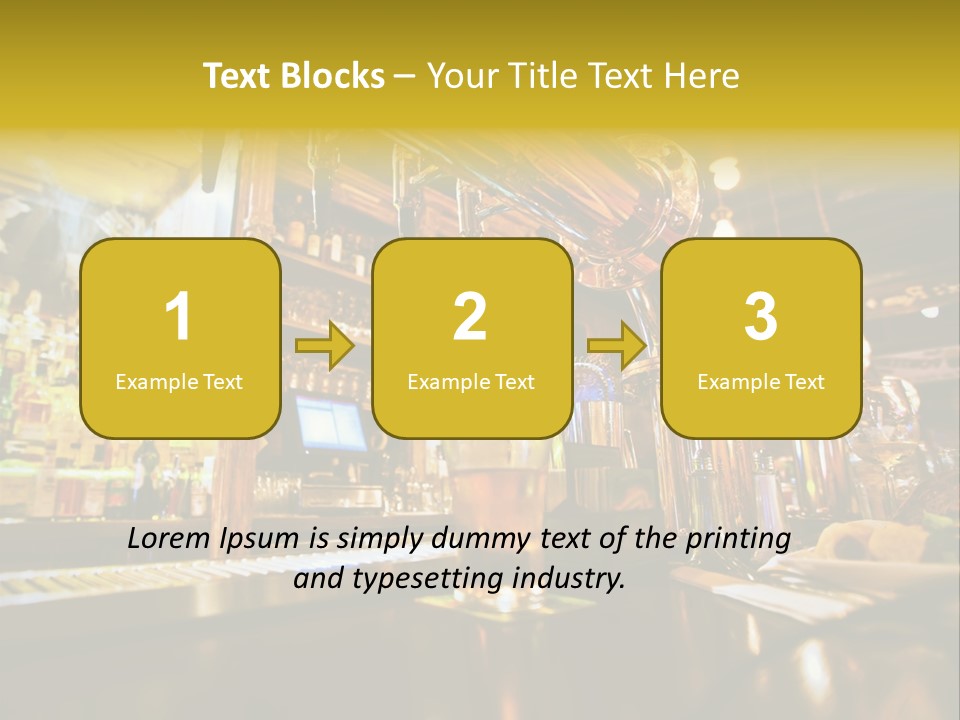 A Bar With A Lot Of Bottles And Glasses On It PowerPoint Template