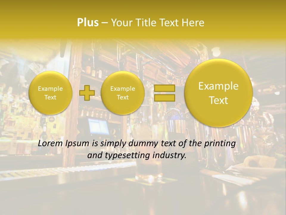 A Bar With A Lot Of Bottles And Glasses On It PowerPoint Template