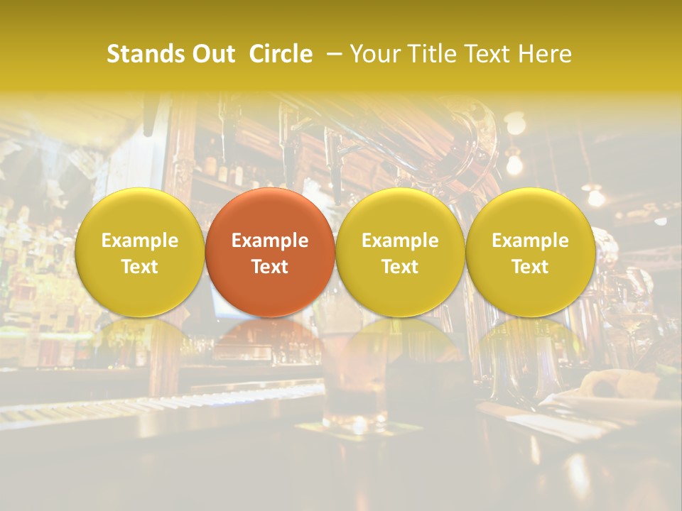 A Bar With A Lot Of Bottles And Glasses On It PowerPoint Template