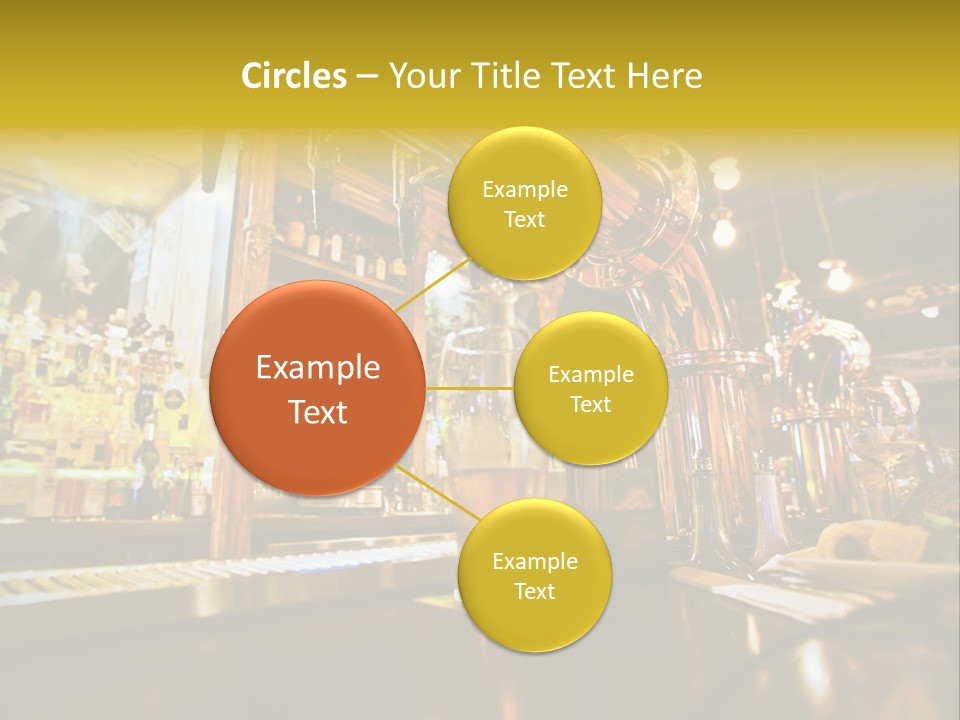 A Bar With A Lot Of Bottles And Glasses On It PowerPoint Template