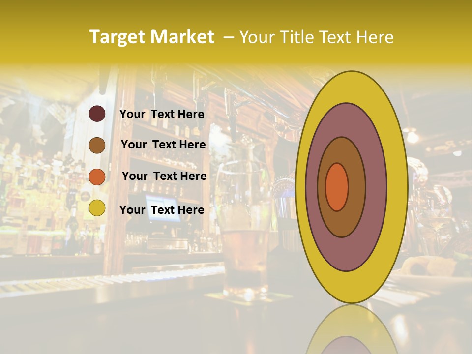 A Bar With A Lot Of Bottles And Glasses On It PowerPoint Template