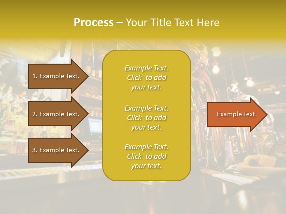 A Bar With A Lot Of Bottles And Glasses On It PowerPoint Template