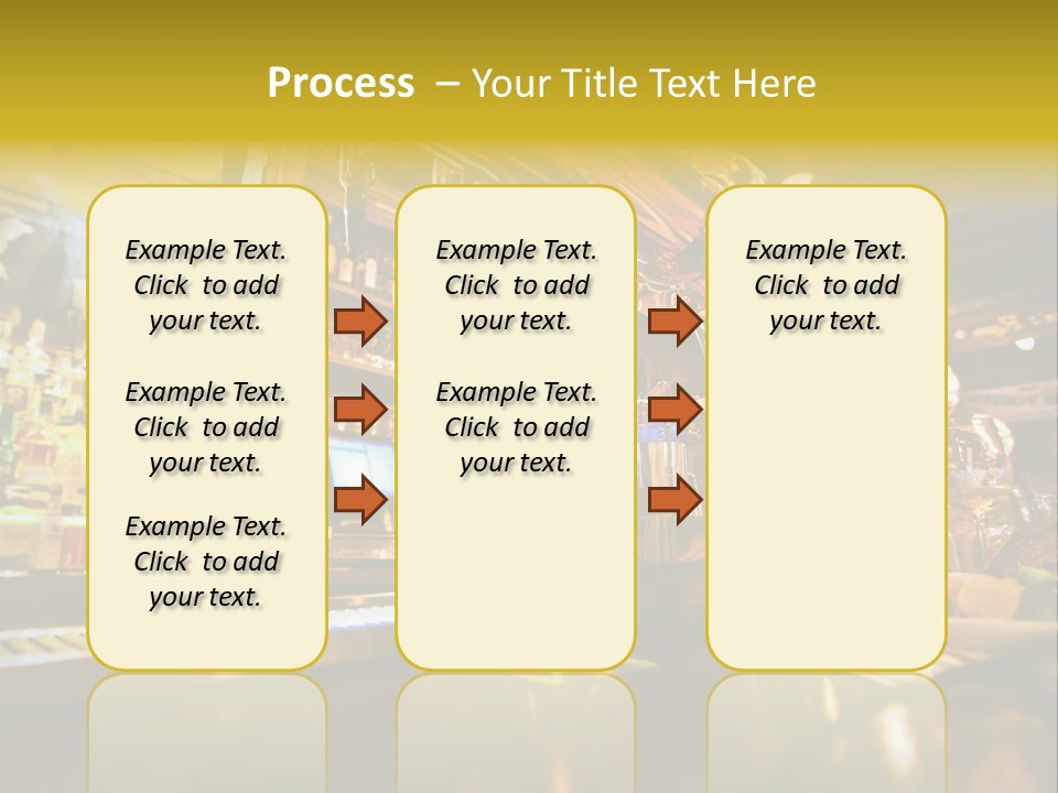 A Bar With A Lot Of Bottles And Glasses On It PowerPoint Template