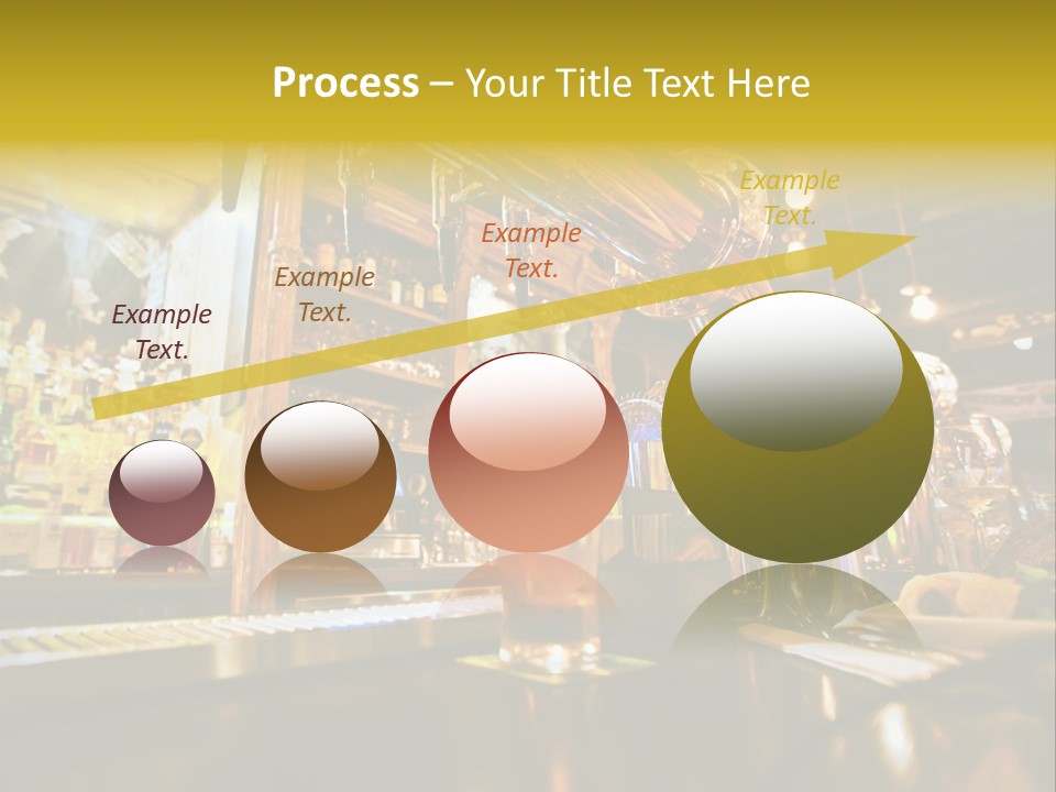 A Bar With A Lot Of Bottles And Glasses On It PowerPoint Template