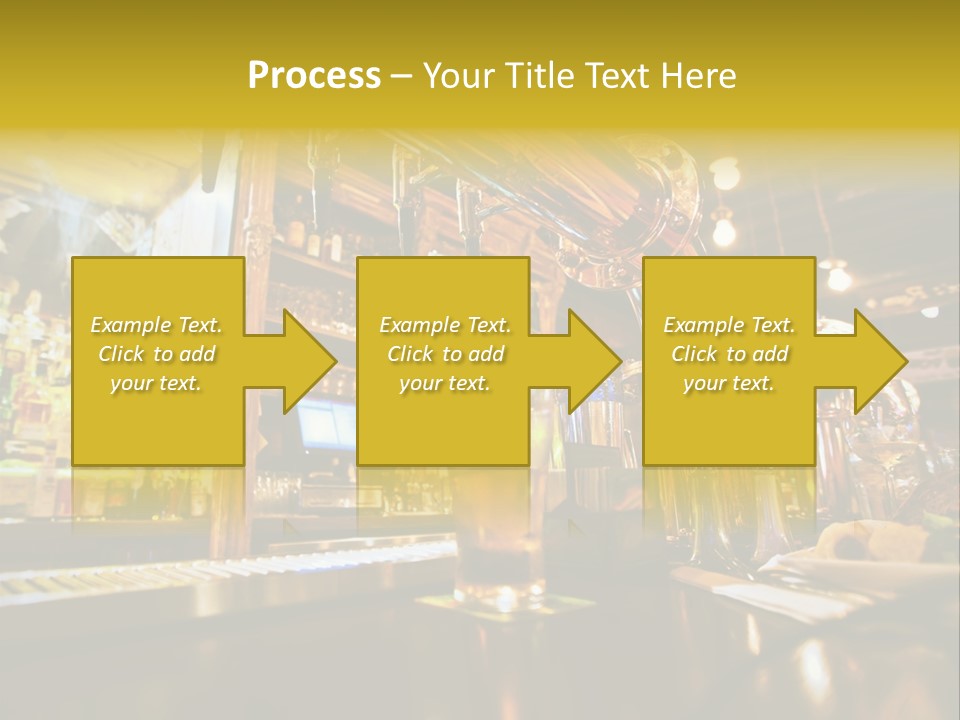 A Bar With A Lot Of Bottles And Glasses On It PowerPoint Template
