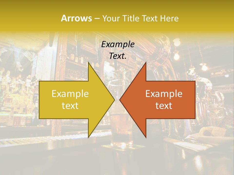 A Bar With A Lot Of Bottles And Glasses On It PowerPoint Template