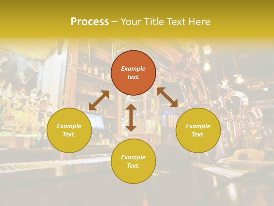 A Bar With A Lot Of Bottles And Glasses On It PowerPoint Template