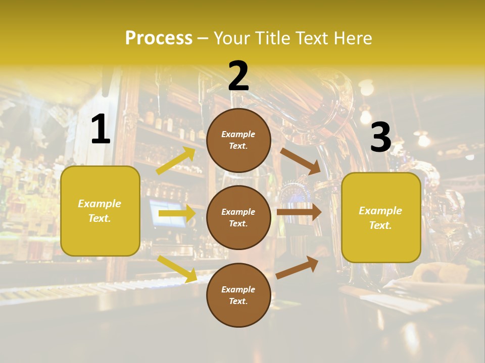 A Bar With A Lot Of Bottles And Glasses On It PowerPoint Template