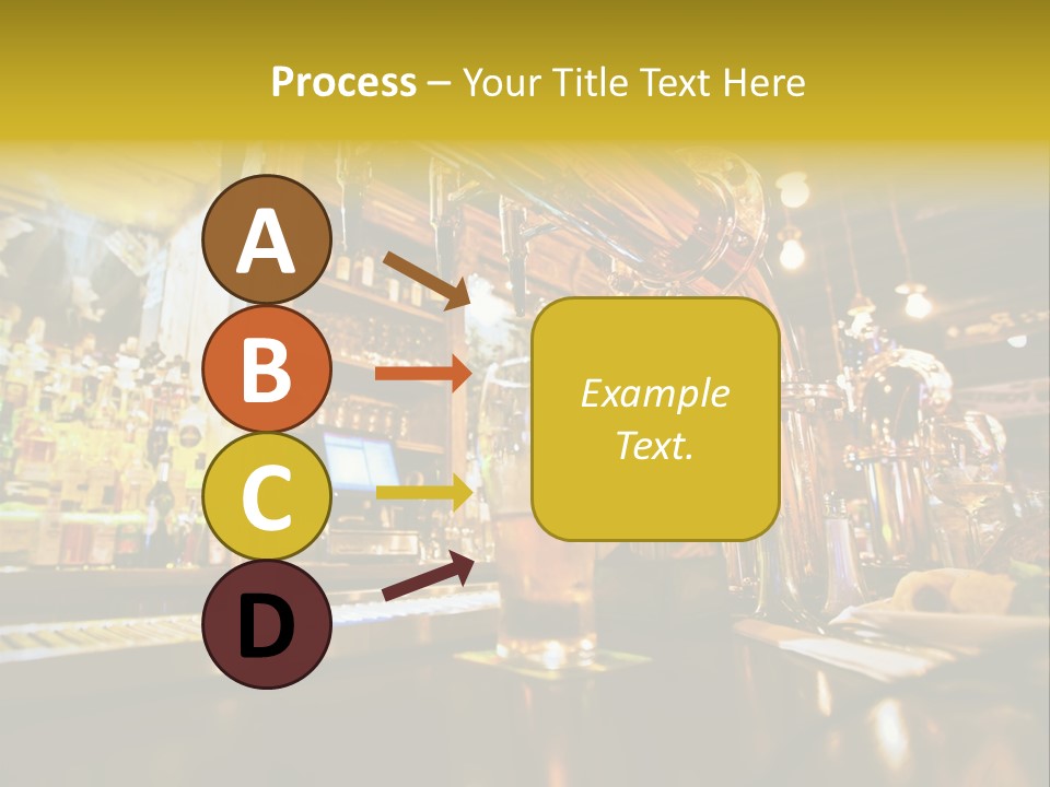 A Bar With A Lot Of Bottles And Glasses On It PowerPoint Template
