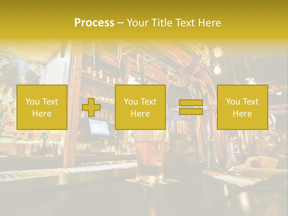 A Bar With A Lot Of Bottles And Glasses On It PowerPoint Template