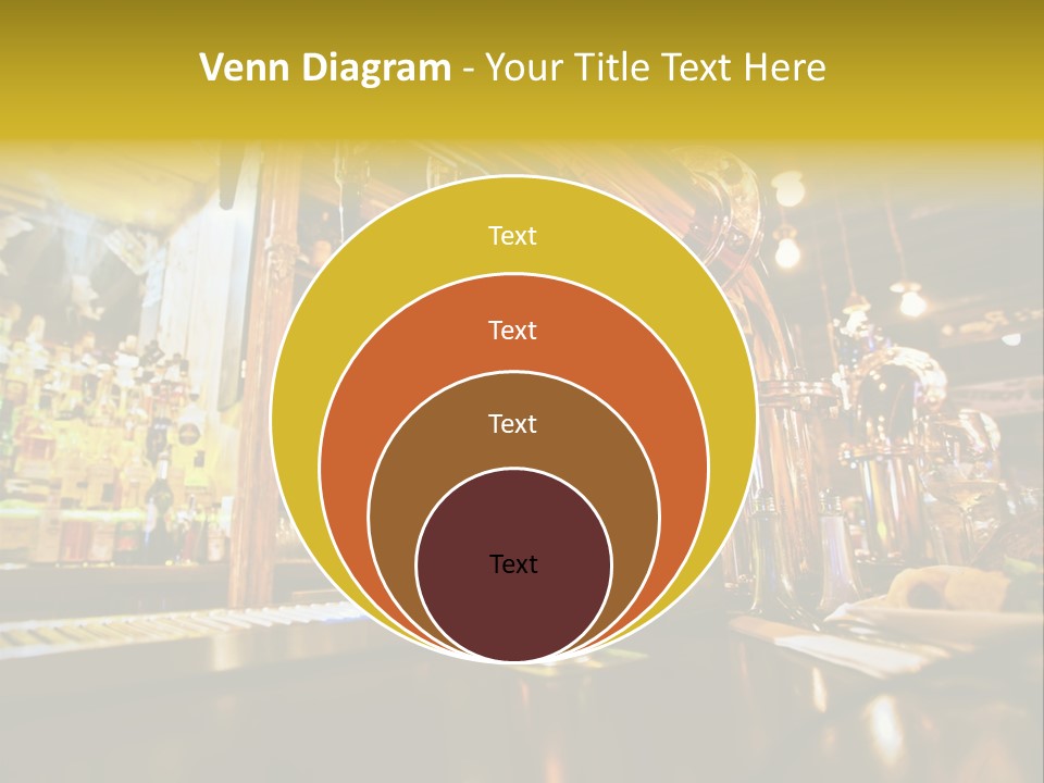 A Bar With A Lot Of Bottles And Glasses On It PowerPoint Template