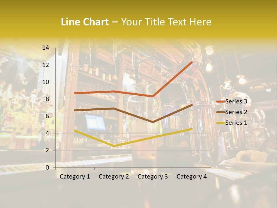 A Bar With A Lot Of Bottles And Glasses On It PowerPoint Template