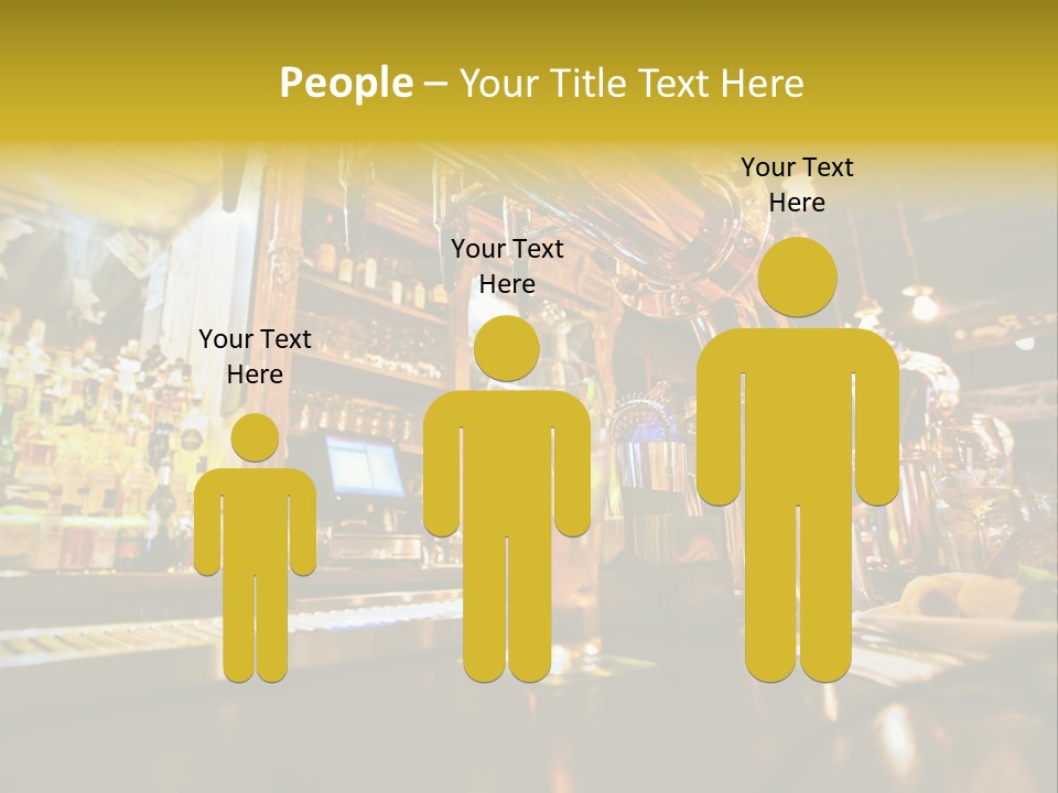 A Bar With A Lot Of Bottles And Glasses On It PowerPoint Template