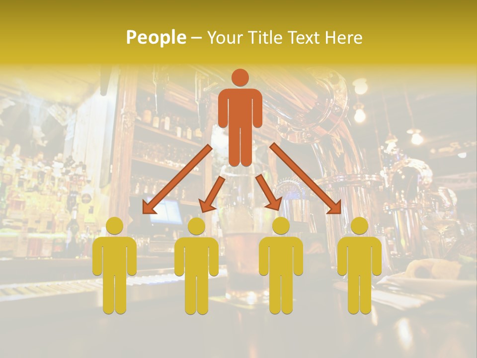 A Bar With A Lot Of Bottles And Glasses On It PowerPoint Template