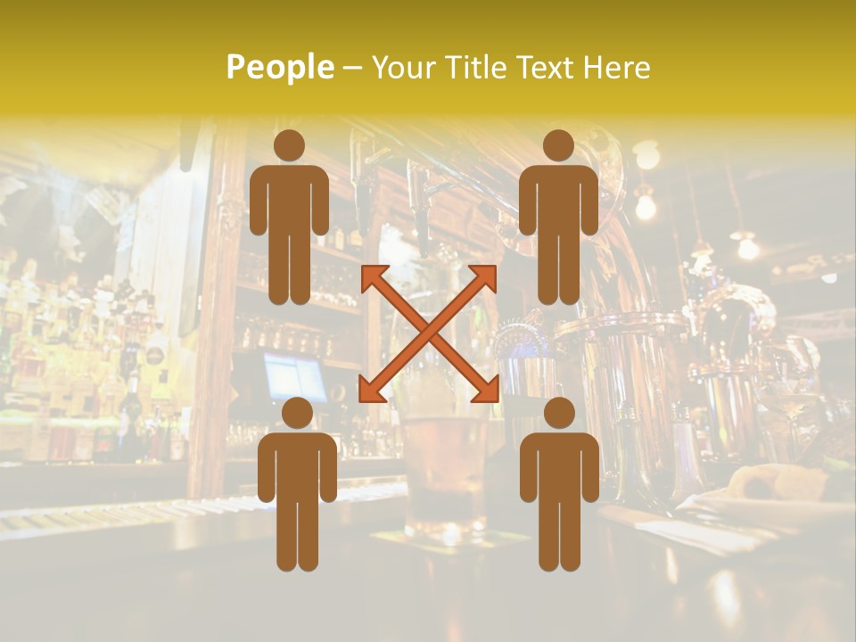 A Bar With A Lot Of Bottles And Glasses On It PowerPoint Template