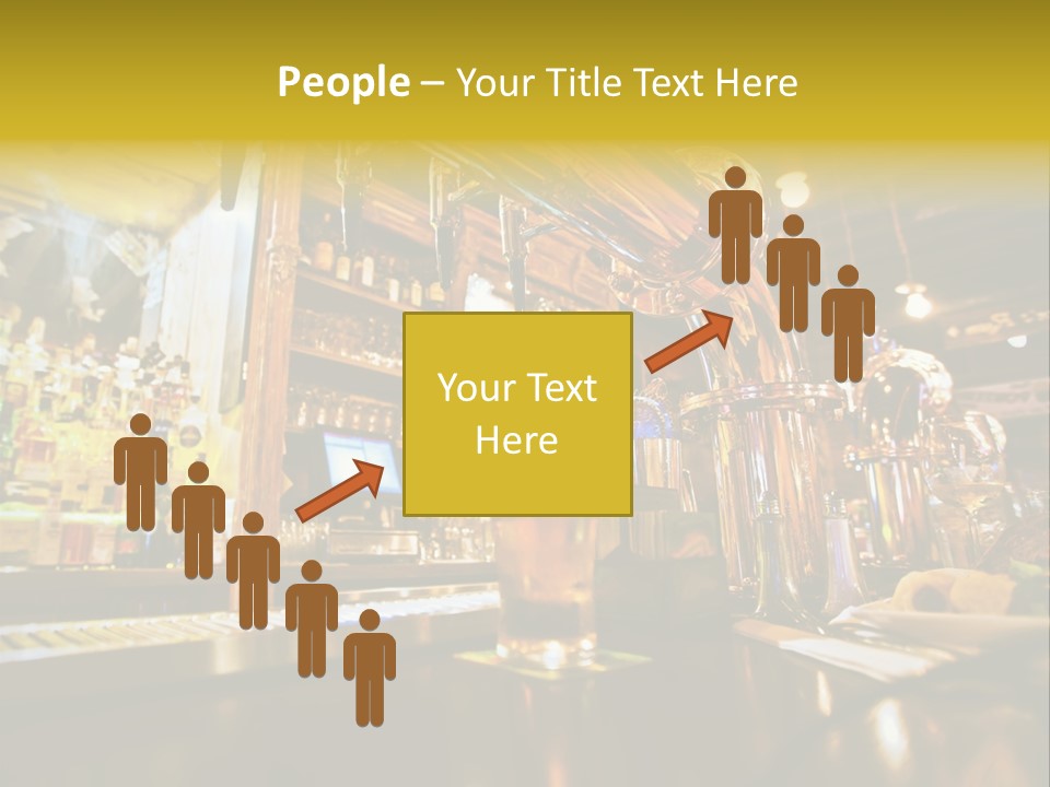 A Bar With A Lot Of Bottles And Glasses On It PowerPoint Template