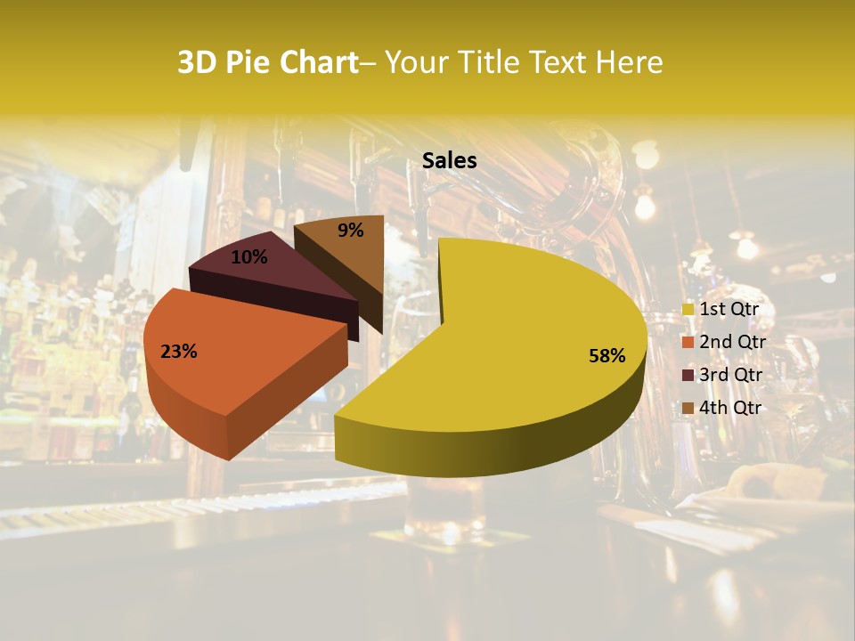 A Bar With A Lot Of Bottles And Glasses On It PowerPoint Template