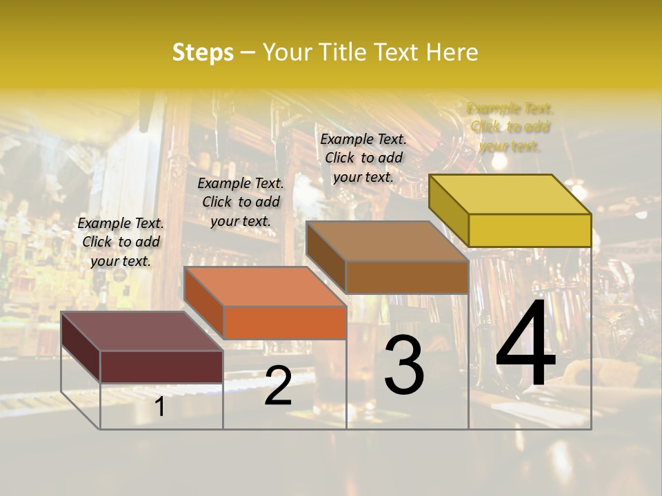 A Bar With A Lot Of Bottles And Glasses On It PowerPoint Template