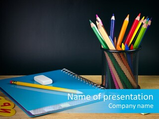 Chalkboard Piled Pile PowerPoint Template