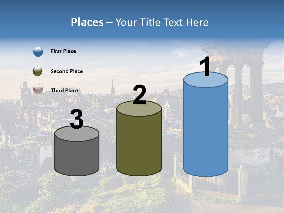 A View Of A City From A Hill PowerPoint Template