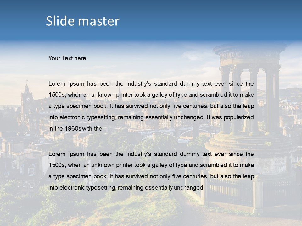 A View Of A City From A Hill PowerPoint Template