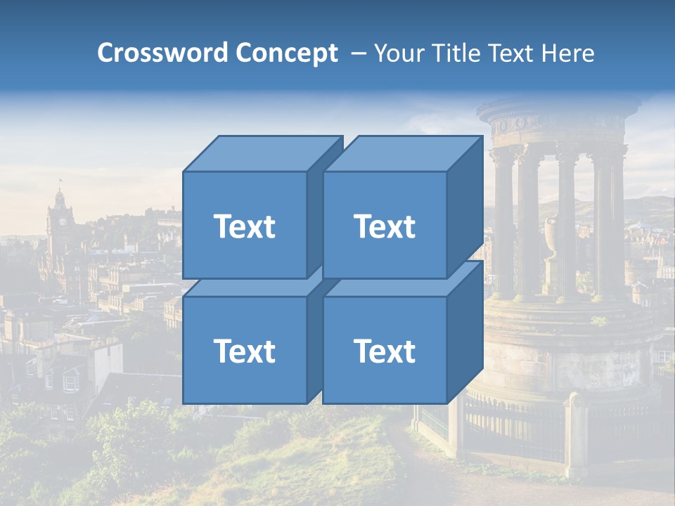 A View Of A City From A Hill PowerPoint Template