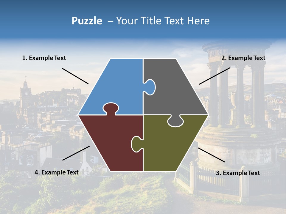 A View Of A City From A Hill PowerPoint Template