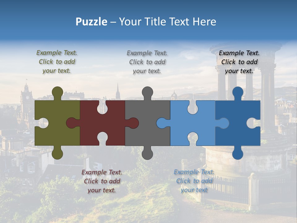 A View Of A City From A Hill PowerPoint Template