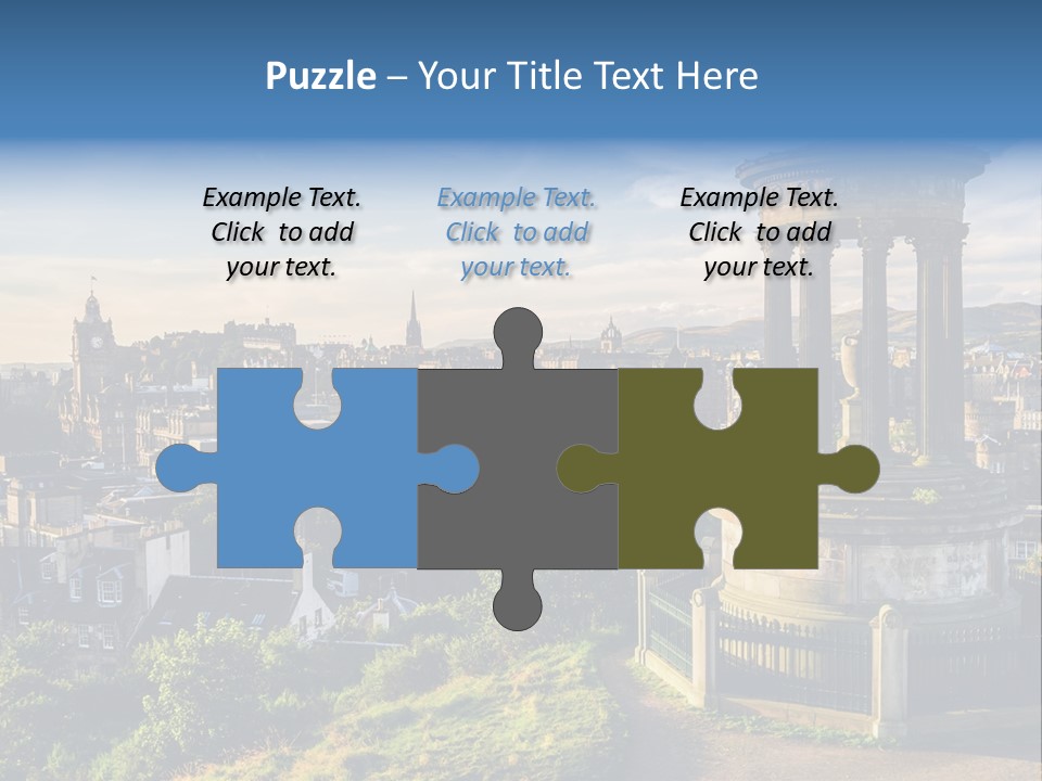 A View Of A City From A Hill PowerPoint Template