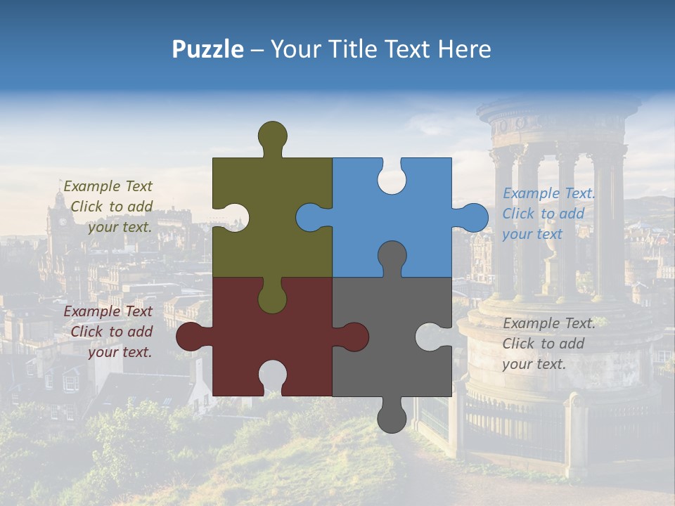 A View Of A City From A Hill PowerPoint Template