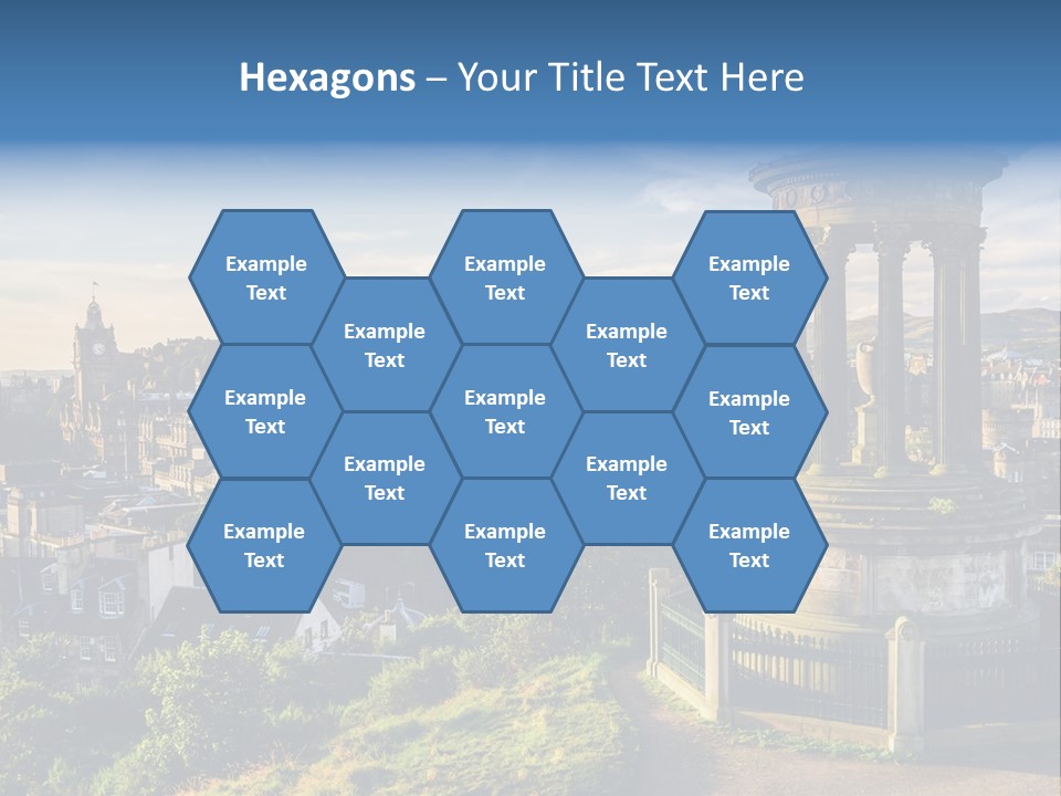 A View Of A City From A Hill PowerPoint Template