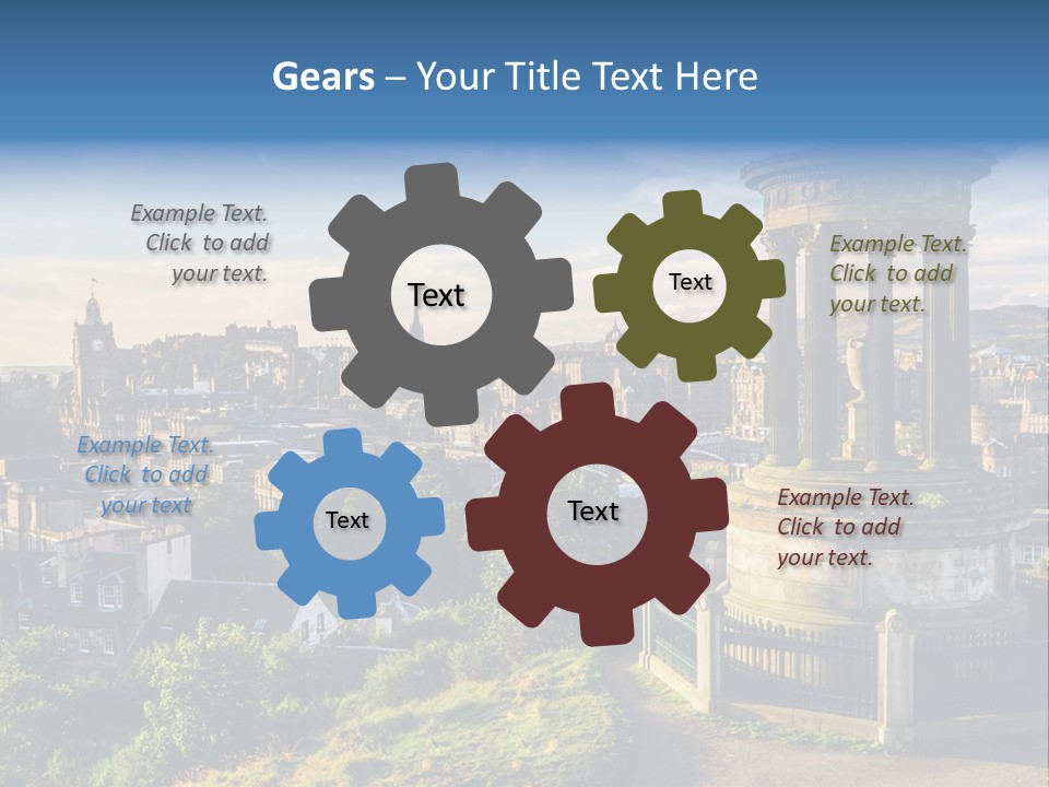 A View Of A City From A Hill PowerPoint Template