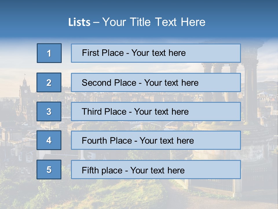 A View Of A City From A Hill PowerPoint Template