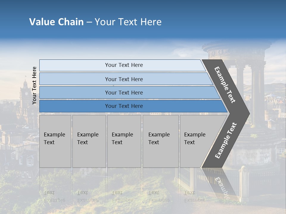 A View Of A City From A Hill PowerPoint Template