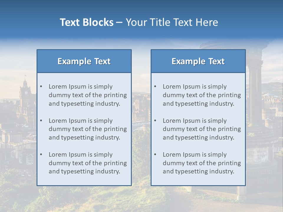 A View Of A City From A Hill PowerPoint Template