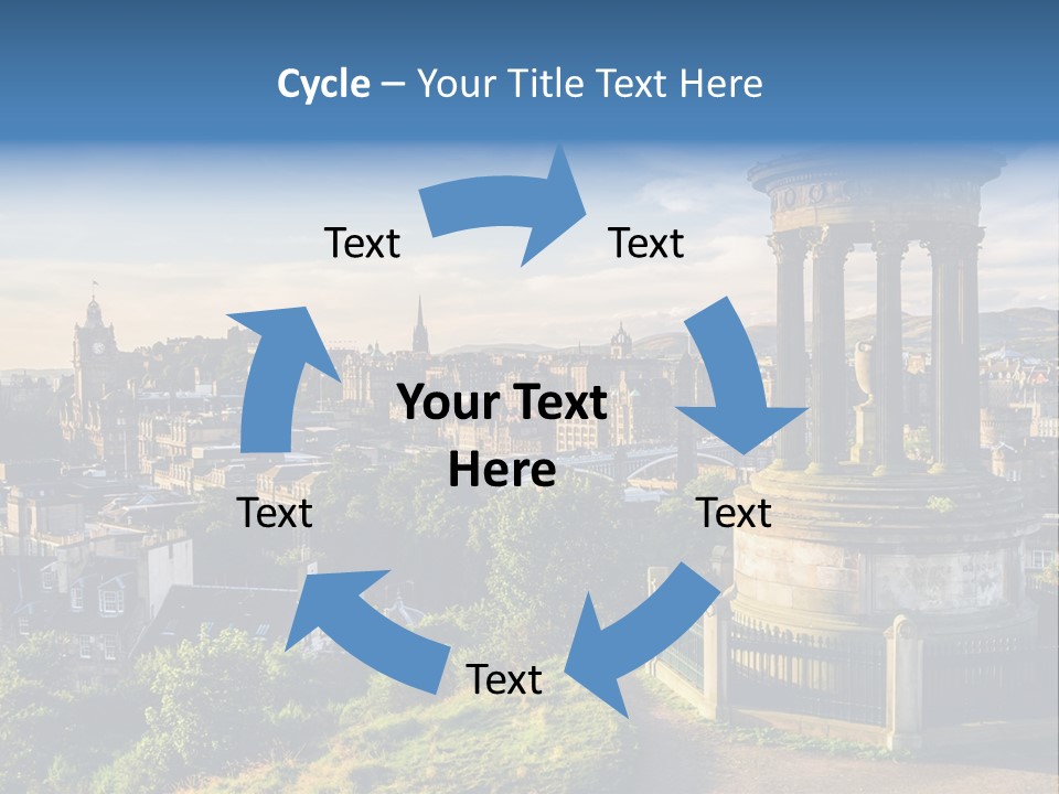 A View Of A City From A Hill PowerPoint Template