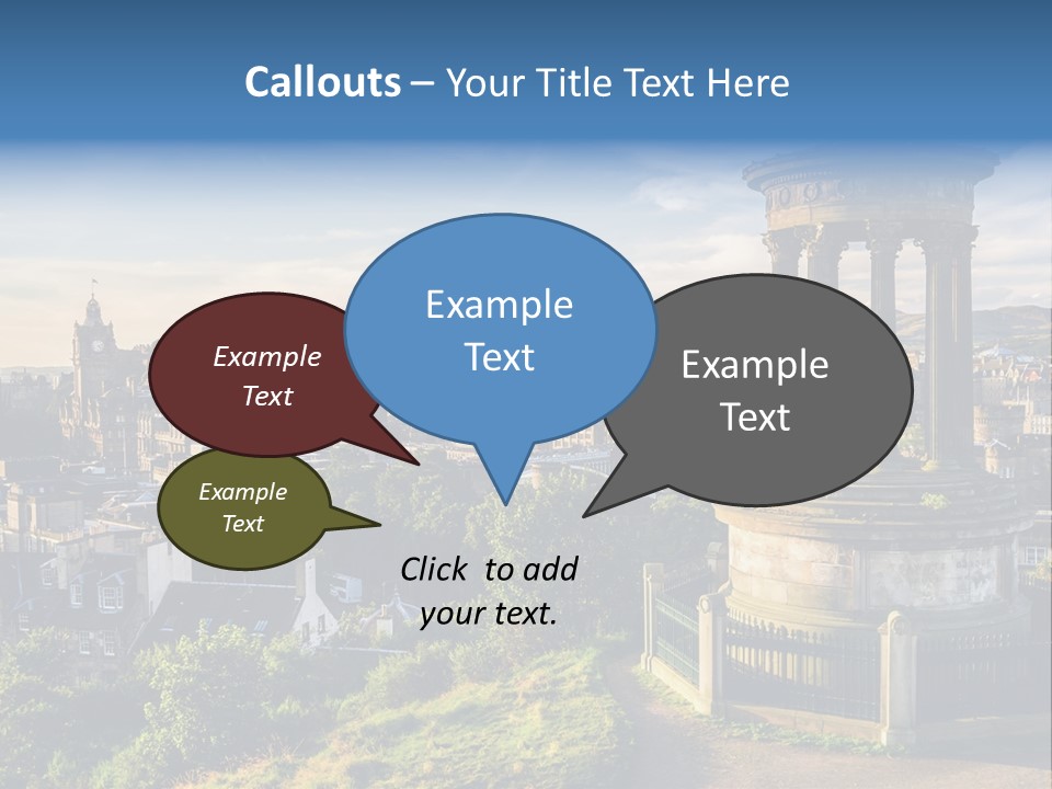 A View Of A City From A Hill PowerPoint Template
