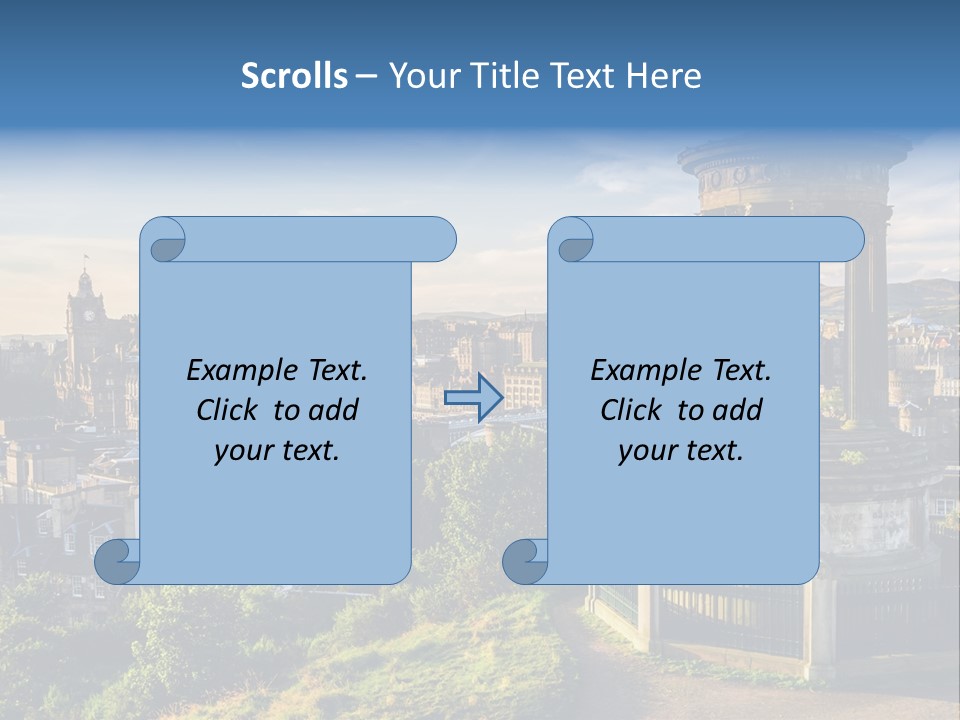 A View Of A City From A Hill PowerPoint Template